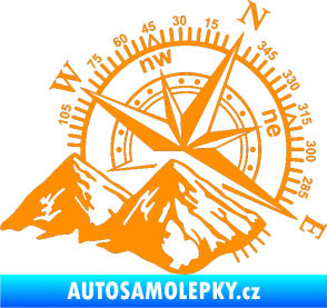 Samolepka Kompas 002 pravá hory oranžová