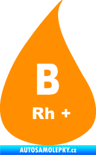 Samolepka Krevní skupina B Rh+ kapka oranžová
