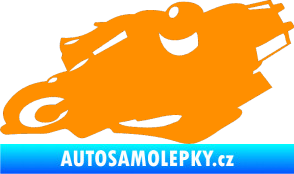 Samolepka Motorka 007 levá silniční motorky oranžová