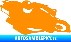 Samolepka Motorka 007 pravá silniční motorky oranžová