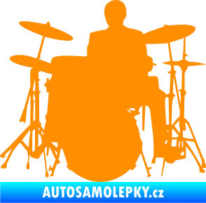 Samolepka Music 009 levá hráč na bicí oranžová