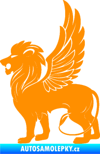 Samolepka Okřídlený lev 001 levá mytické zvíře oranžová