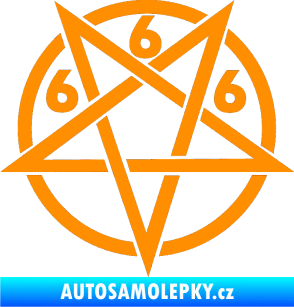 Samolepka Pentagram 666 oranžová