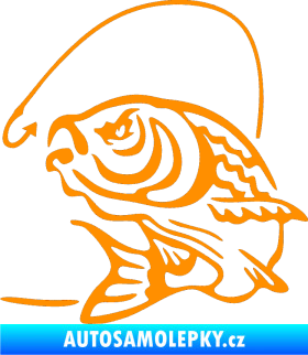 Samolepka Ryba s návnadou 002 levá oranžová