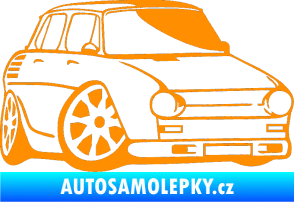 Samolepka Škoda 100 karikatura pravá oranžová