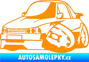 Samolepka Škoda 120 karikatura levá oranžová