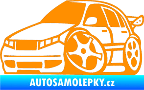 Samolepka Škoda Fabia 001 karikatura levá oranžová