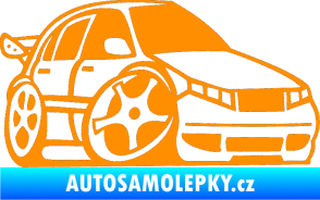 Samolepka Škoda Fabia 001 karikatura pravá oranžová