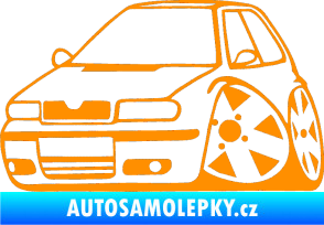 Samolepka Škoda Felicia karikatura levá oranžová