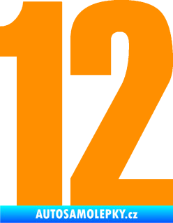 Samolepka Startovní číslo 12 typ 2    oranžová