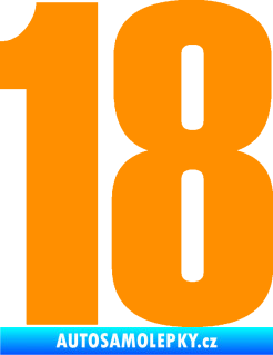 Samolepka Startovní číslo 18 typ 2     oranžová
