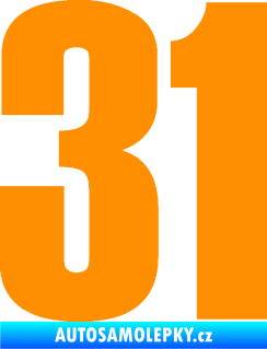 Samolepka Startovní číslo 31 typ 2     oranžová