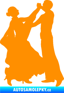 Samolepka Tanec 004 pravá společenský tanec pár oranžová