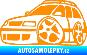 Samolepka VW Passat b6 karikatura levá oranžová
