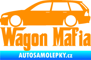 Samolepka Wagon Mafia 002 nápis s autem oranžová