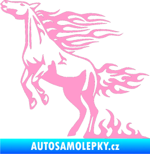 Samolepka Animal flames 001 levá kůň světle růžová