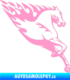 Samolepka Animal flames 002 pravá kůň světle růžová