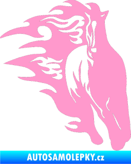 Samolepka Animal flames 007 pravá kůň světle růžová