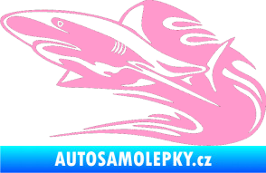 Samolepka Animal flames 037 levá žralok světle růžová