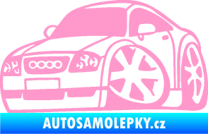 Samolepka Audi TT karikatura levá světle růžová