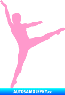 Samolepka Balet tanečník 001 levá světle růžová