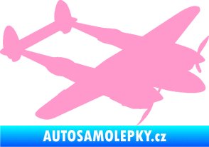 Samolepka Bombardovací letoun Lockheed  P38 lighting pravá světle růžová