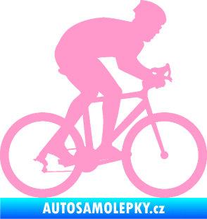 Samolepka Cyklista 008 pravá světle růžová