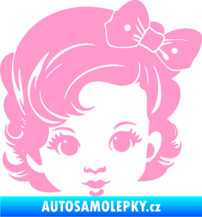 Samolepka Dítě v autě 110 pravá holčička s mašlí světle růžová
