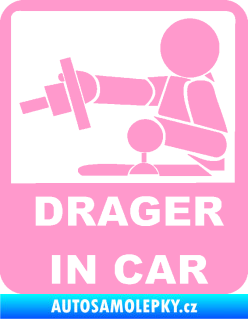Samolepka Drager in car 004 světle růžová