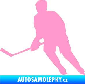 Samolepka Hokejista 013 levá světle růžová
