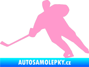 Samolepka Hokejista 014 levá světle růžová