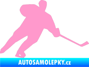Samolepka Hokejista 014 pravá světle růžová