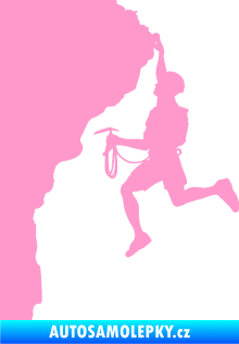 Samolepka Horolezec 003 levá světle růžová
