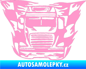 Samolepka Kamion 001 nákladní auto světle růžová