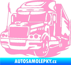 Samolepka Kamion 002 levá nákladní auto světle růžová