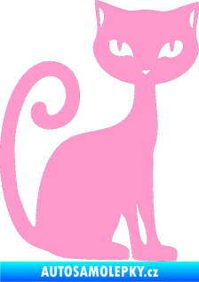 Samolepka Kočka 009 pravá světle růžová