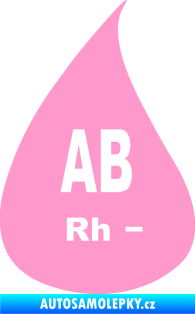 Samolepka Krevní skupina AB Rh- kapka světle růžová
