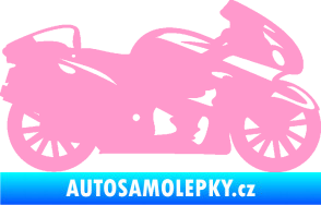 Samolepka Motorka 048 pravá silniční světle růžová