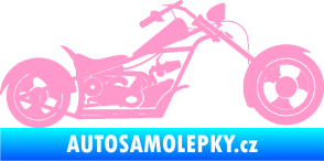 Samolepka Motorka chopper 001 pravá světle růžová