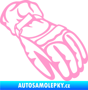 Samolepka Motorkářské rukavice 003 pravá světle růžová