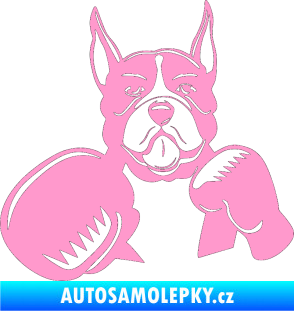 Samolepka Pes 183 levá boxer světle růžová