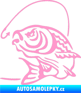 Samolepka Ryba s návnadou 002 levá světle růžová