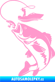 Samolepka Rybář 019 levá světle růžová