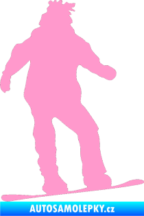 Samolepka Snowboard 008 levá světle růžová