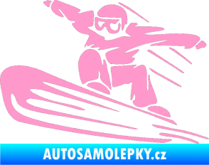 Samolepka Snowboard 014 levá světle růžová