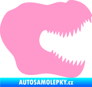 Samolepka Tyrannosaurus Rex lebka 001 pravá světle růžová