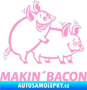Samolepka Veselá prasátka makin bacon pravá světle růžová