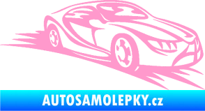 Samolepka Závodní auto 007 pravá světle růžová