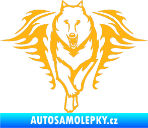 Samolepka Animal flames 039 levá  vlk světle oranžová