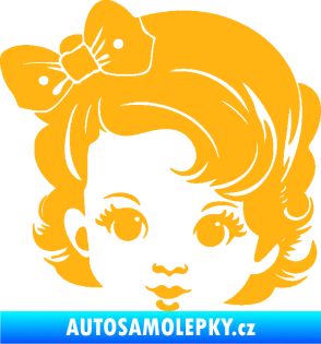 Samolepka Dítě v autě 110 levá holčička s mašlí světle oranžová